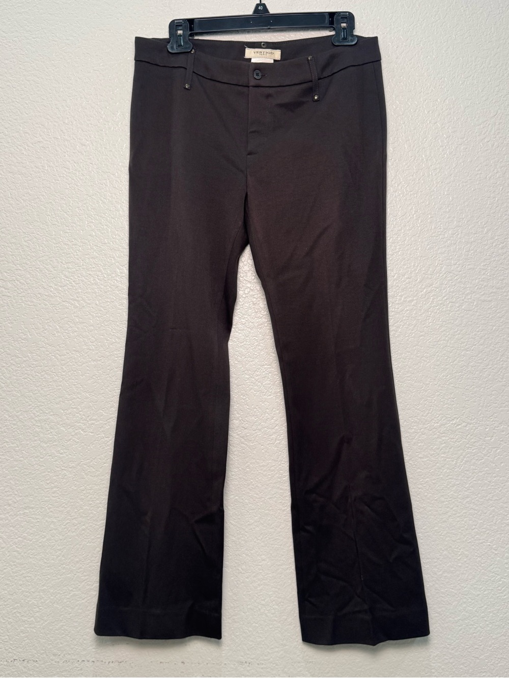Vertico Paris Pants Womens 8 Dark Brown Made France Stretch Bootcut Trousers
